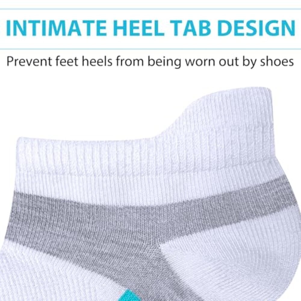 Lightweight Breathable Ankle Socks Arch Support Heel Tab Athletic Casual - Picture 5 of 7